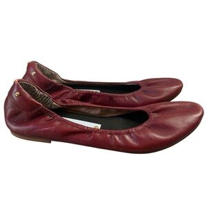 Matt Bernson Elegant Burgundy Leather Ballet Flats Size 7